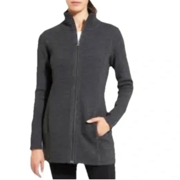 Athleta Sweater Coat Full Zip Chill Chaser Small Wool - Picture 2 of 5